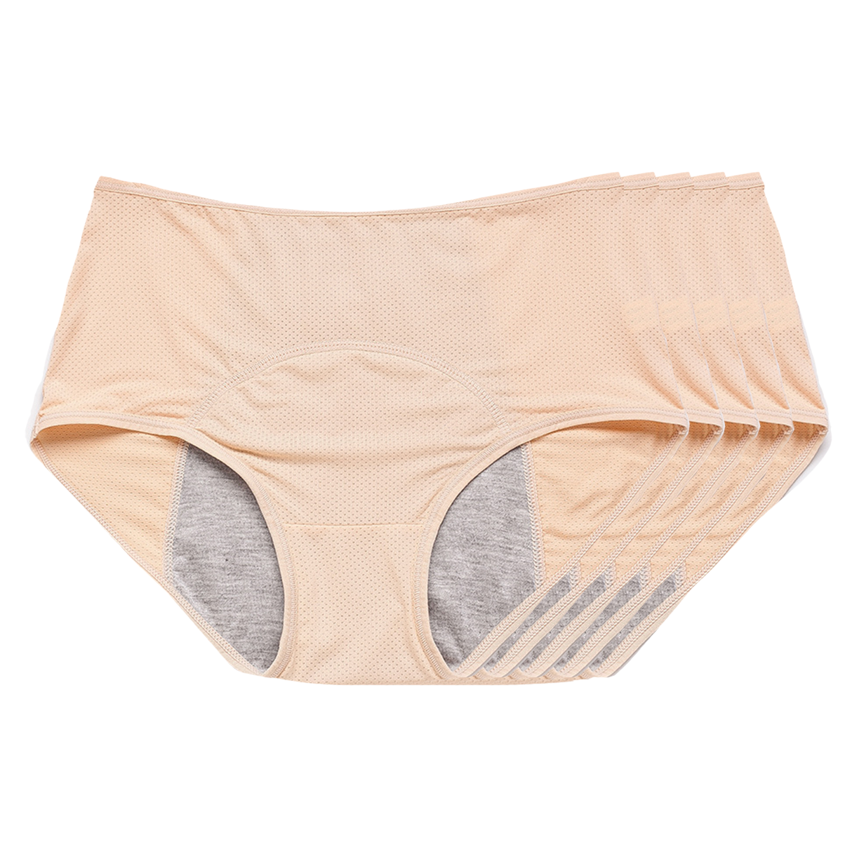Comfy & Discreet Leakproof Underwear (Beige 5-Pack) - Image 5
